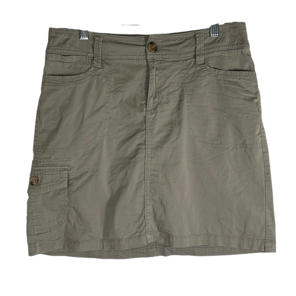 Croft & Barrow Womens Khaki Cargo Skort Size 6 Stretch Cotton Mini Utility Skirt